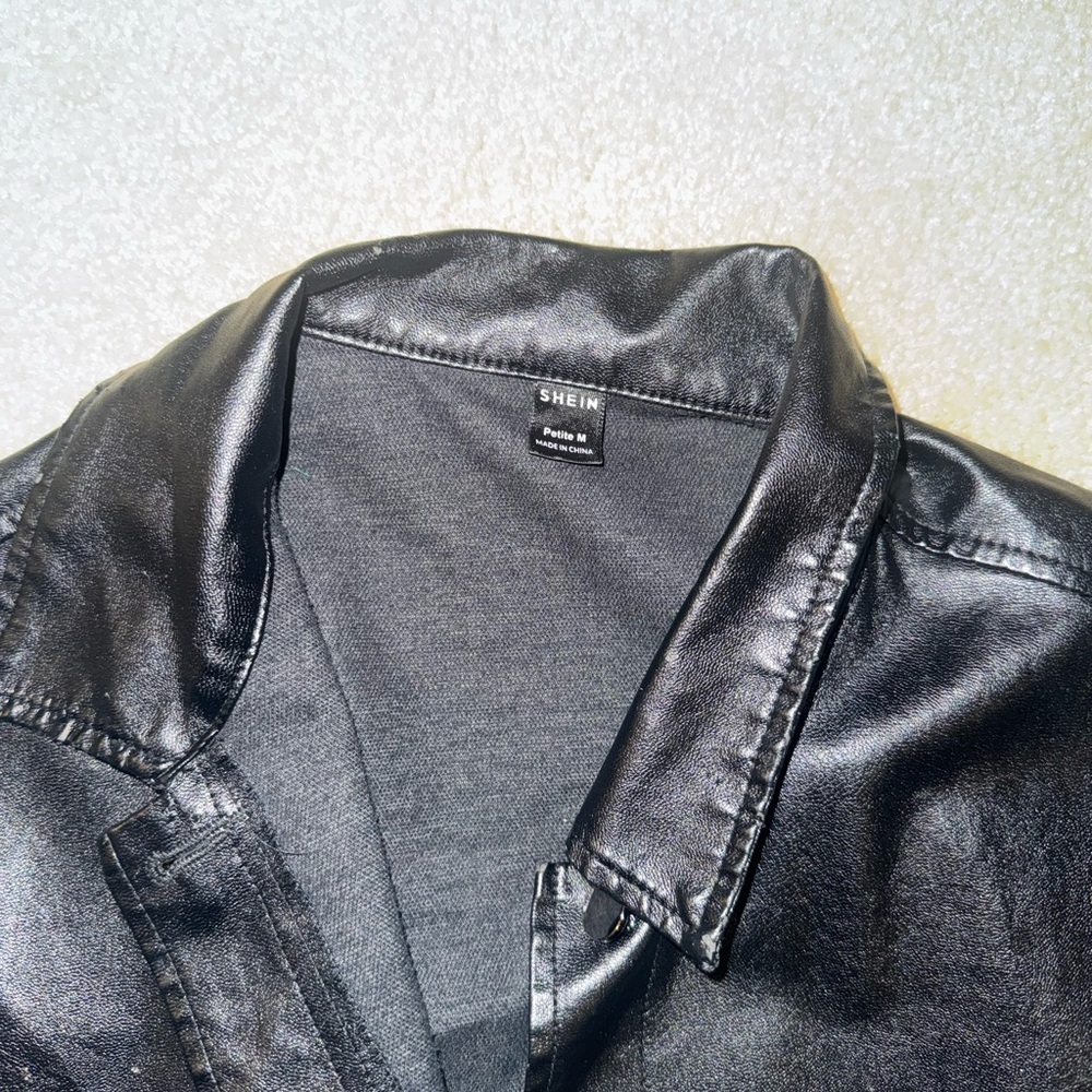 SHEIN Women's Black Leather Jacket - Picture 2 of 5
